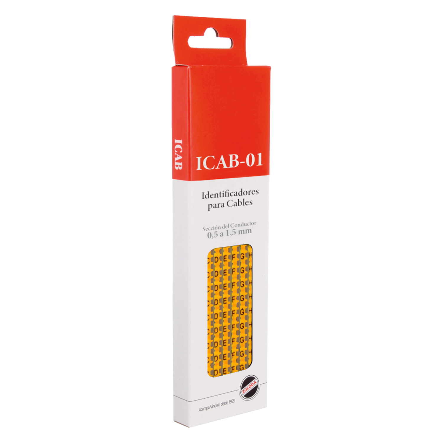 Identificadores Amarillo P/Cable 0,5-1,5mm2 Letra A-J Zoloda