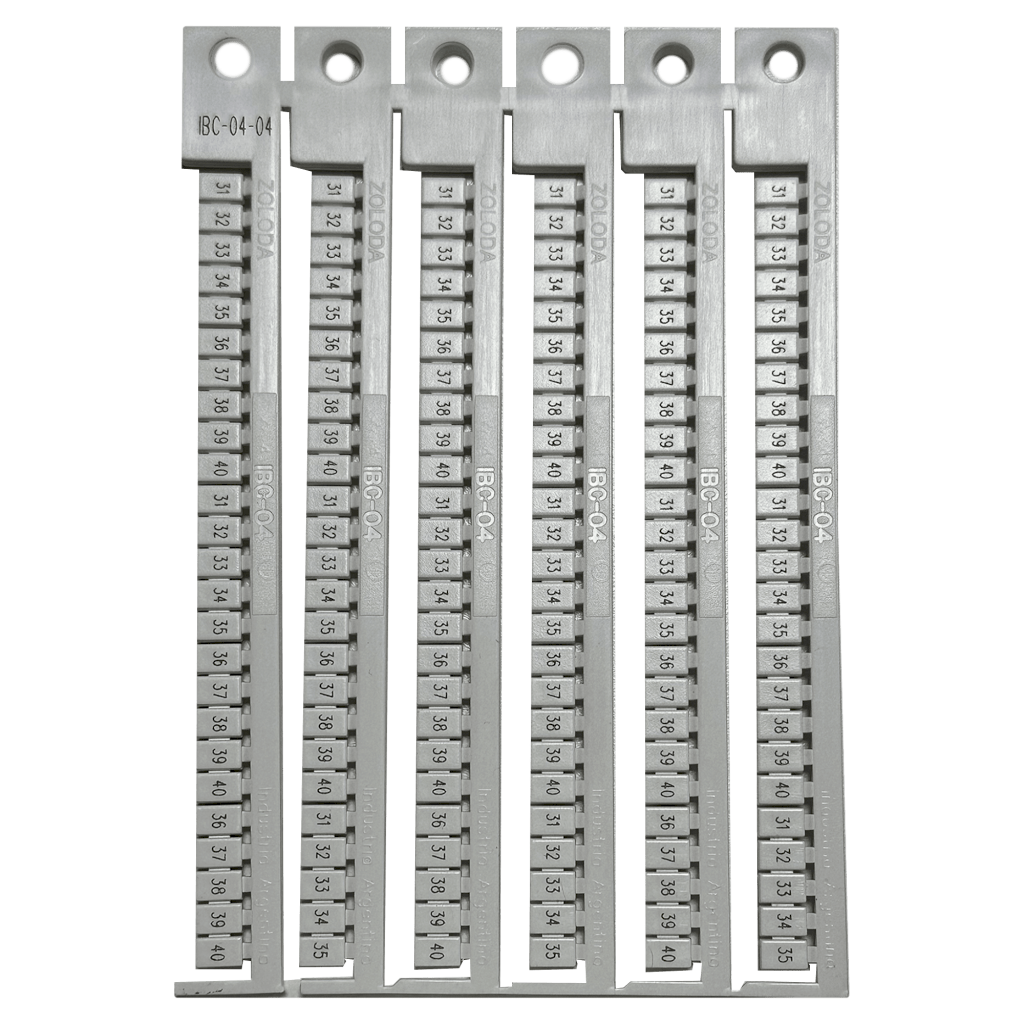 PLANCHA NUMEROS 31-40 ZOLODA P/BORNE 4MM IBC-04-04