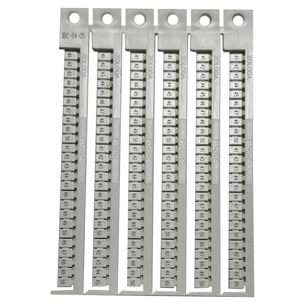 [20541] PLANCHA NUMEROS 41-50 ZOLODA P/BORNE 4MM 108.205