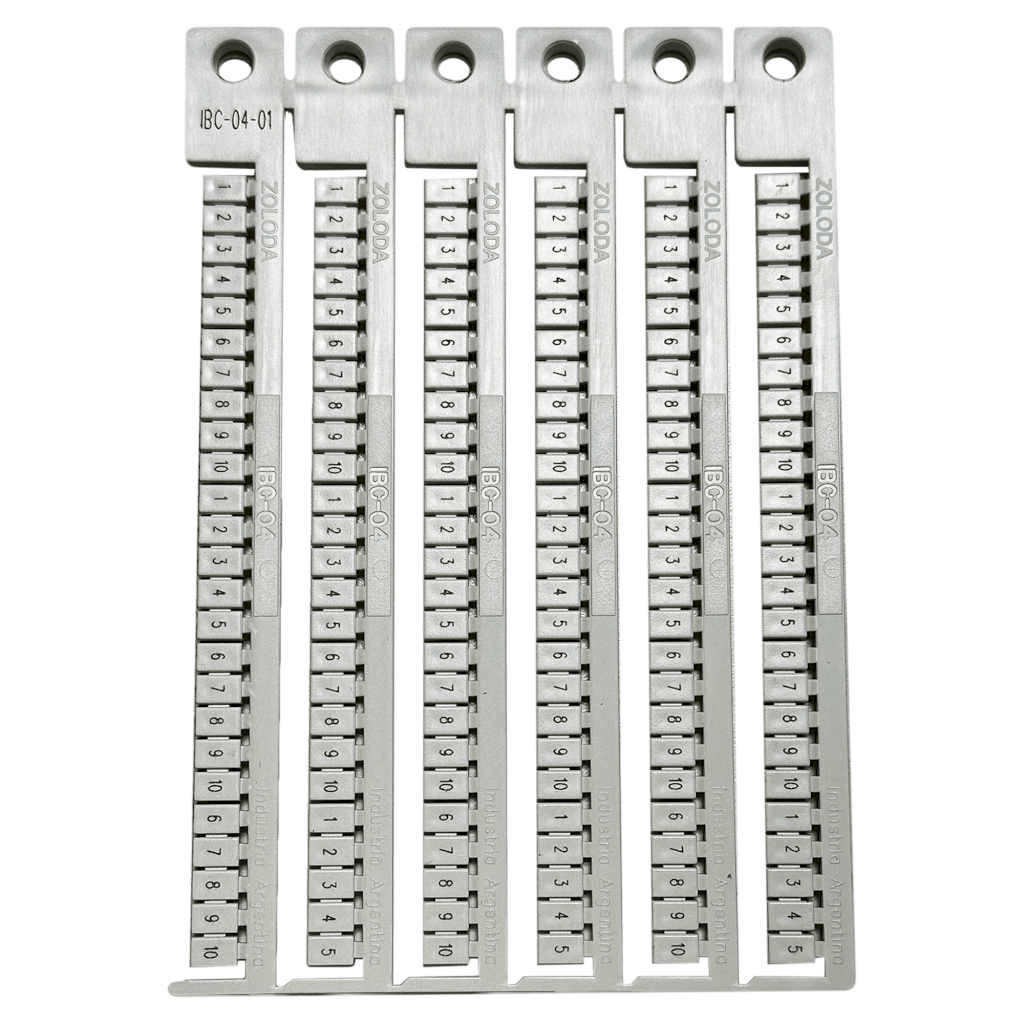 PLANCHA NUMEROS 1-10 ZOLODA P/BORNE 4MM IBC-04-01