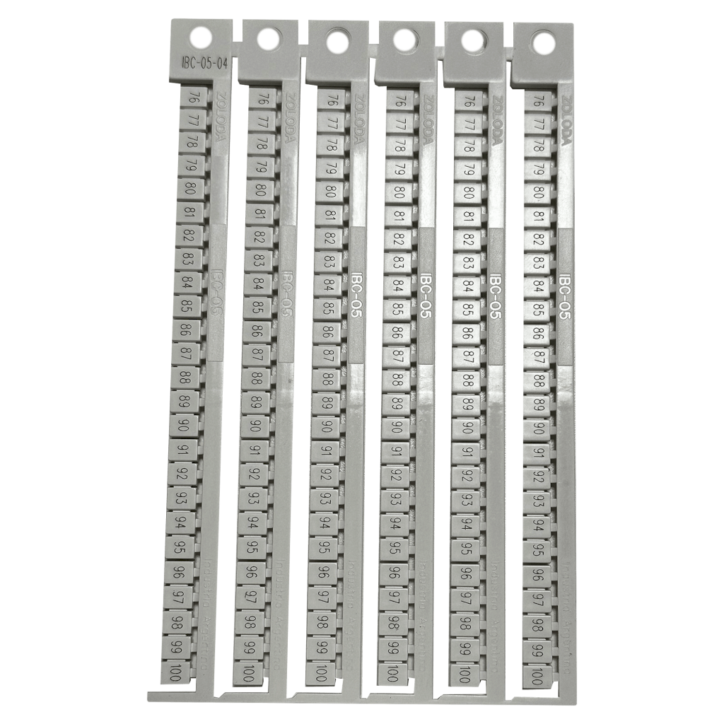 [21928] Plancha Números 76-100 P/Borne 5mm Blanca Zoloda