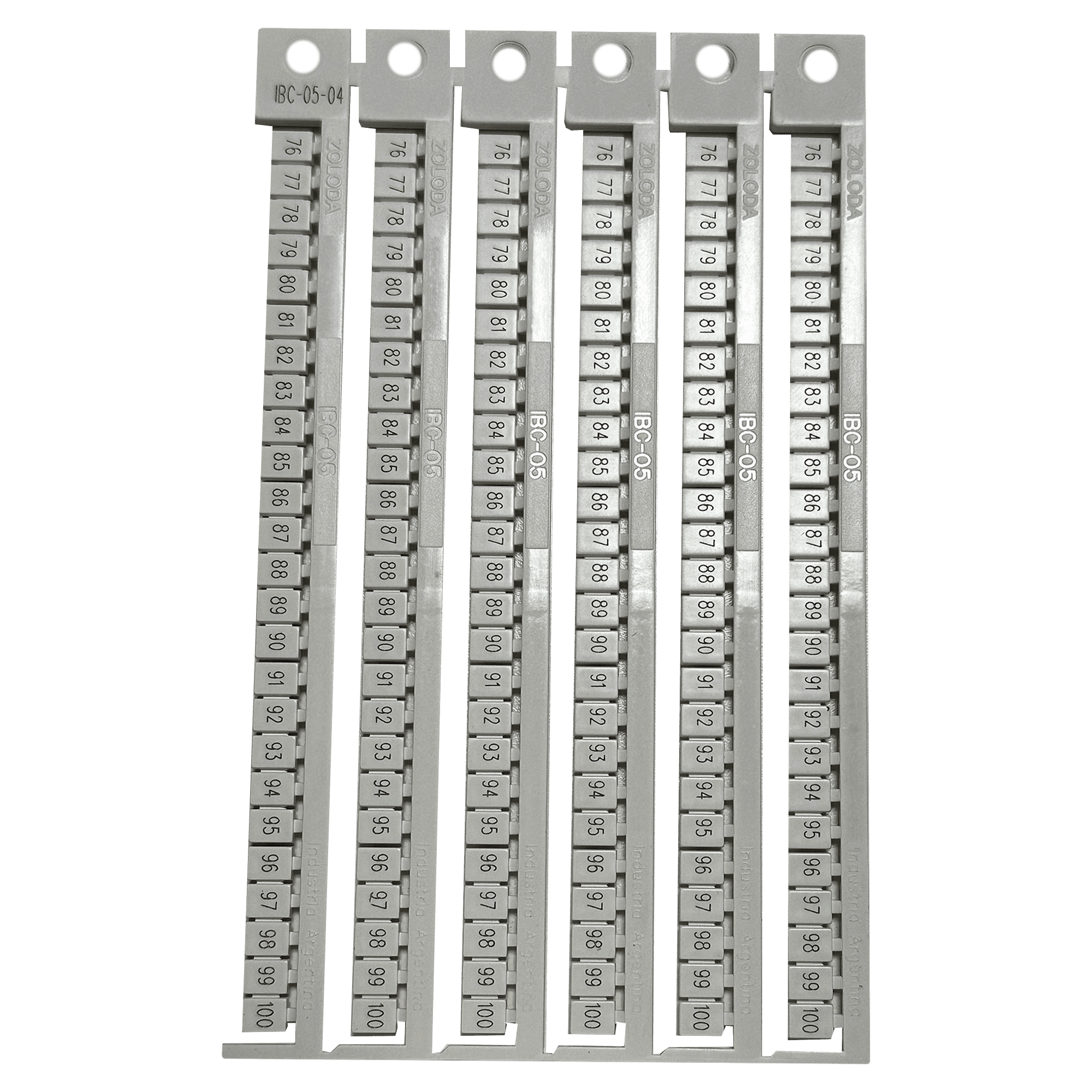 [21928] Plancha Números 76-100 P/Borne 5mm Blanca Zoloda