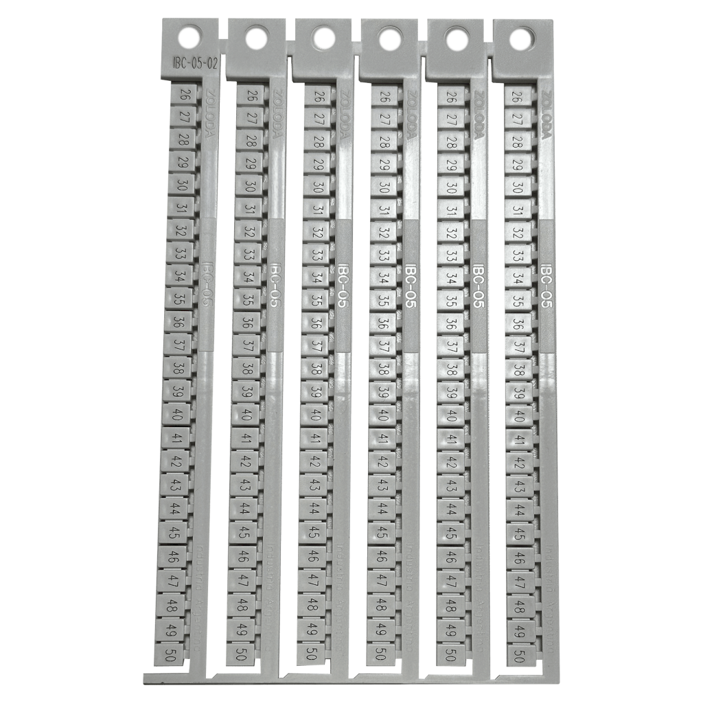 [21930] PLANCHA NUMEROS 26-50 ZOLODA P/BORNE 5MM 108.301