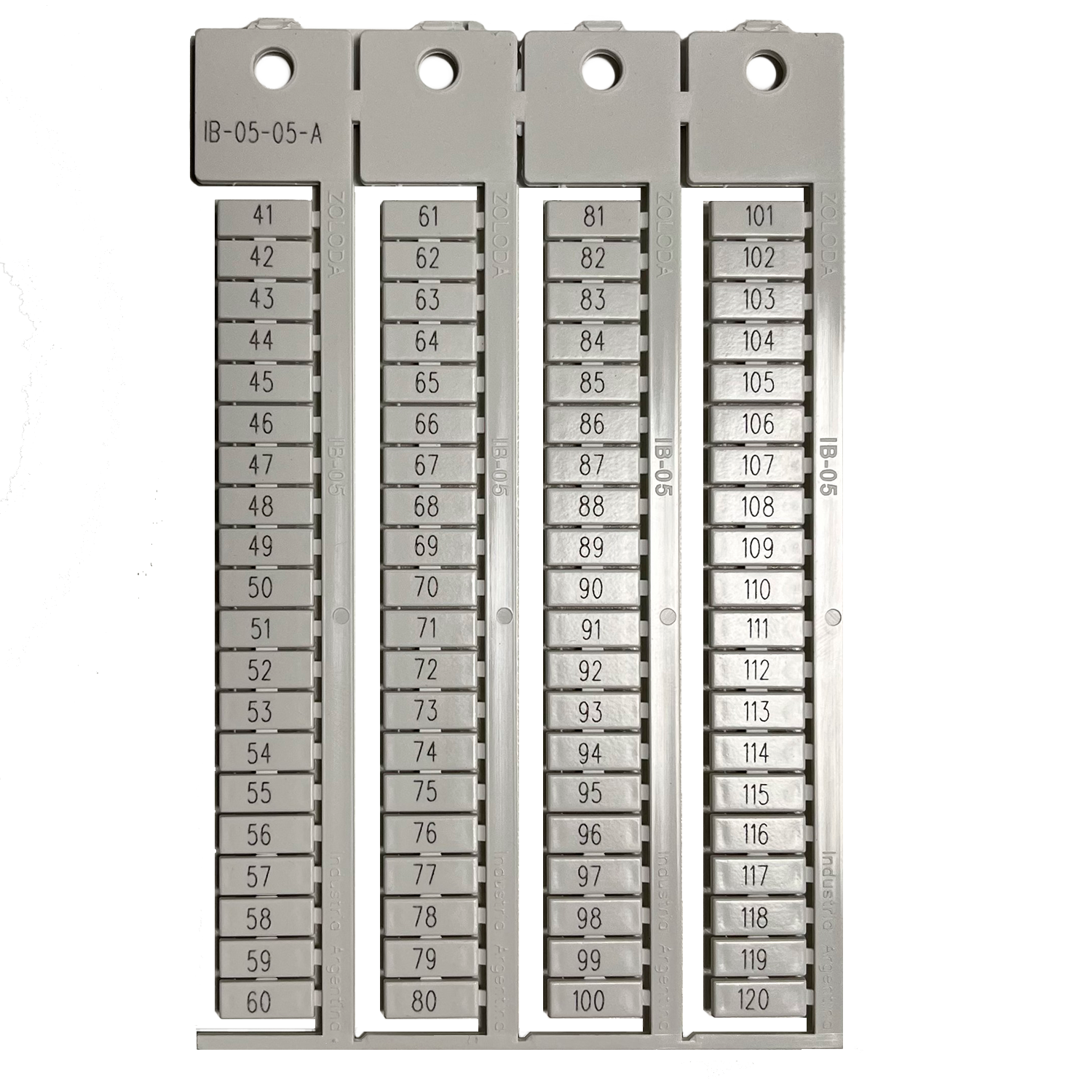 Plancha Números 41-120 1 Juego Apaisado Blanca Zoloda