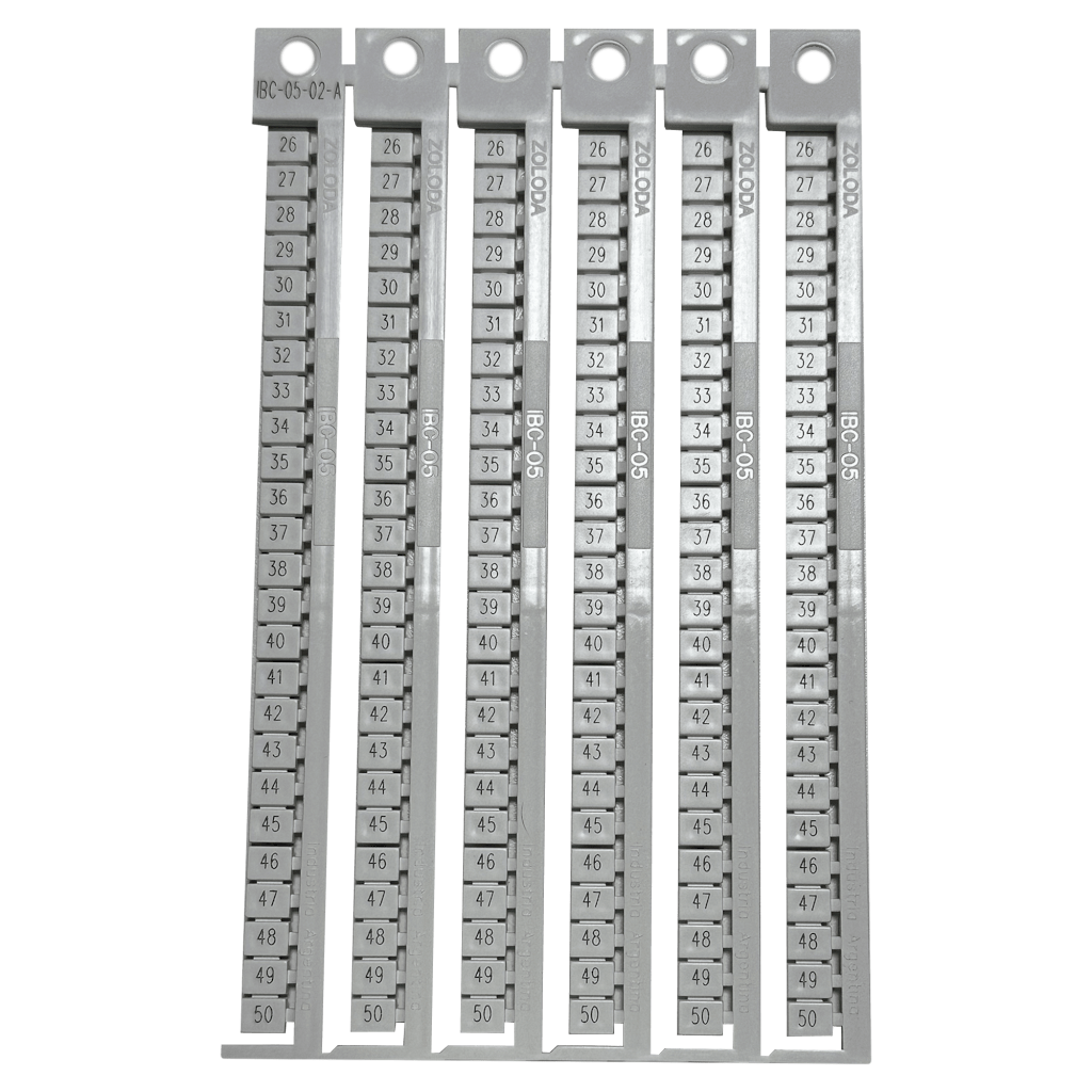 [22053] PLANCHA NUMEROS 26-50 ZOLODA P/BORNE 5MM APAISAD IBC-05-02-A