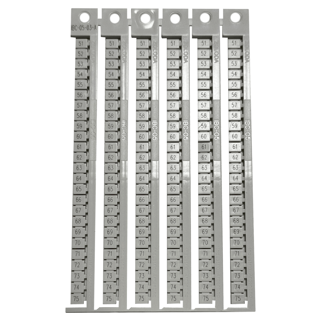 [22054] PLANCHA NUMEROS 51-75 ZOLODA P/BORNE 5MM APAISAD IBC-05-03-A