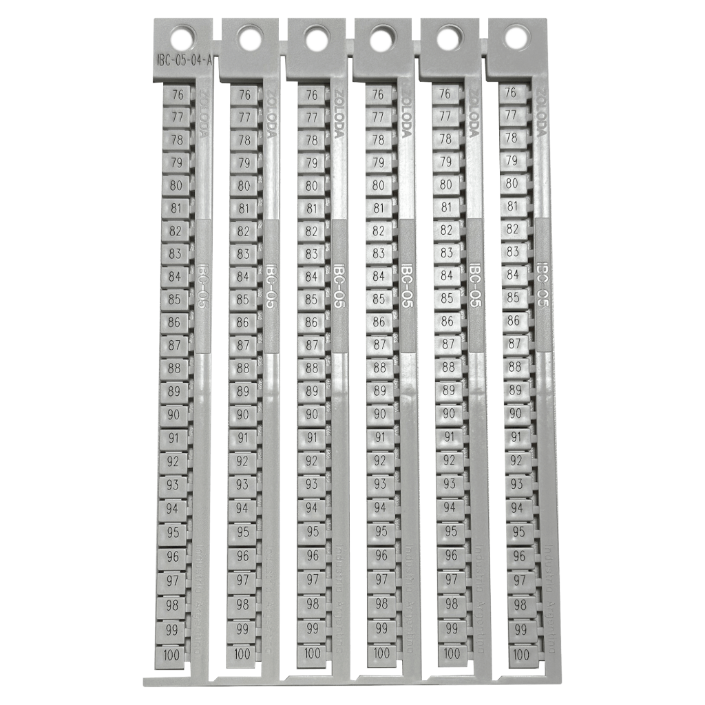 [22055] PLANCHA NUMEROS 76-100 ZOLODA P/BORNE 5MM APAISA IBC-05-04-A