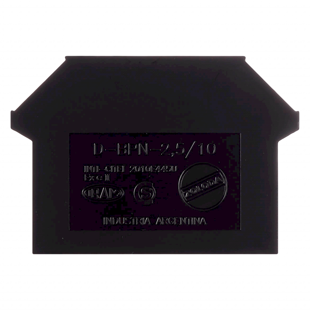 TAPA PARA BORNE BPN 2.5/4/6/10mm² NEGRA D-BPN-2,5/10-NG
