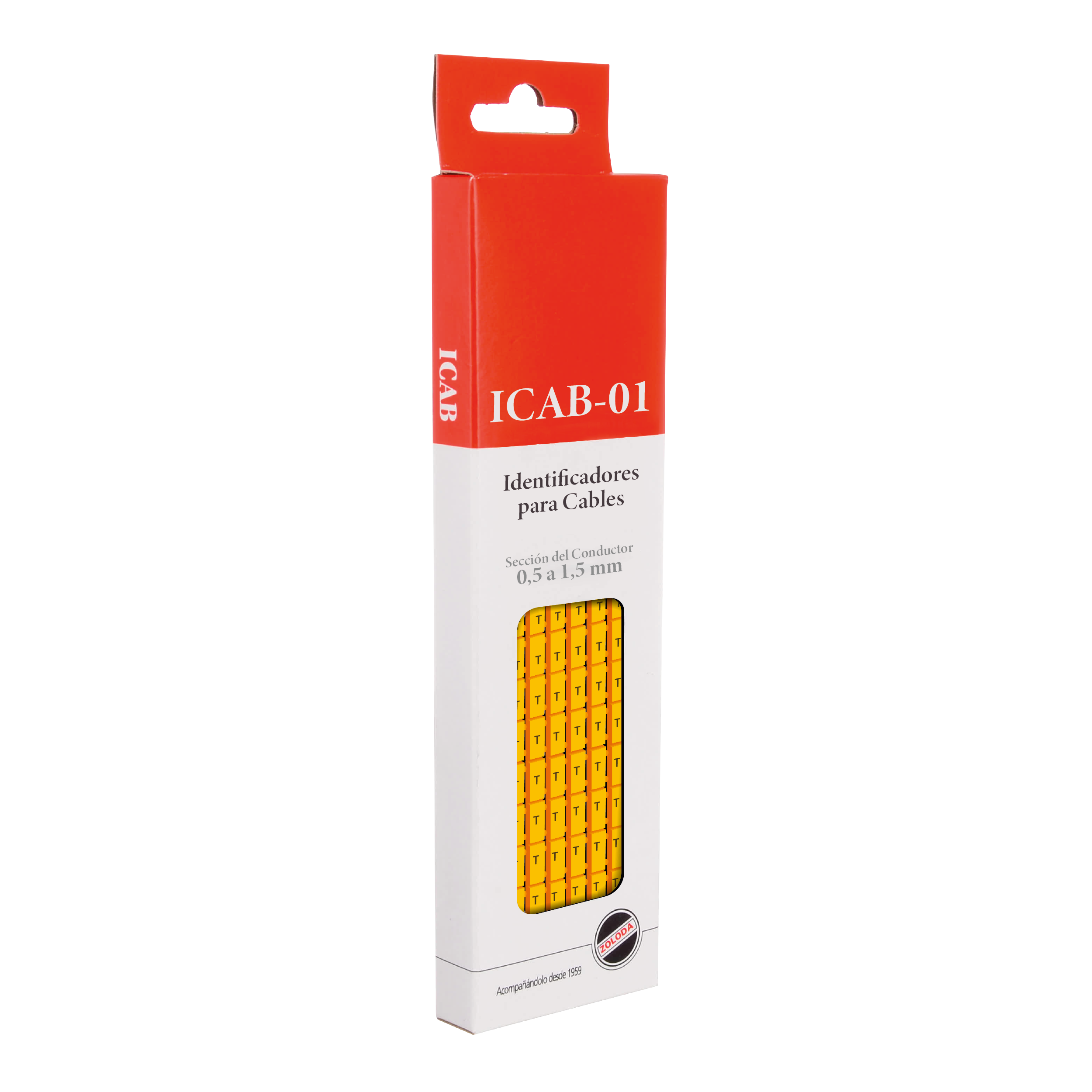 [24485] Identificadores Amarillo P/Cable 0,5-1,5mm2 Letra T Zoloda