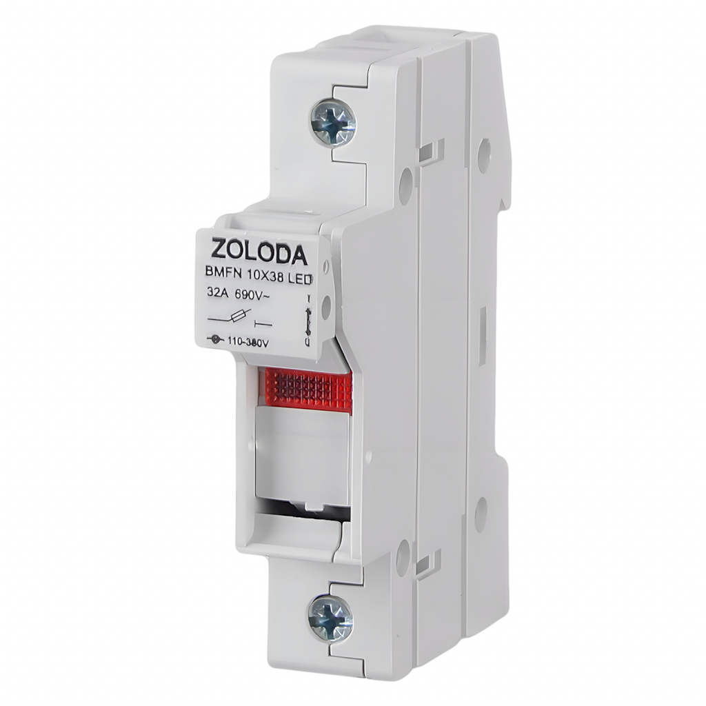 [28641] Portafusible Unipolar P/10x38mm Riel C/Led Zoloda