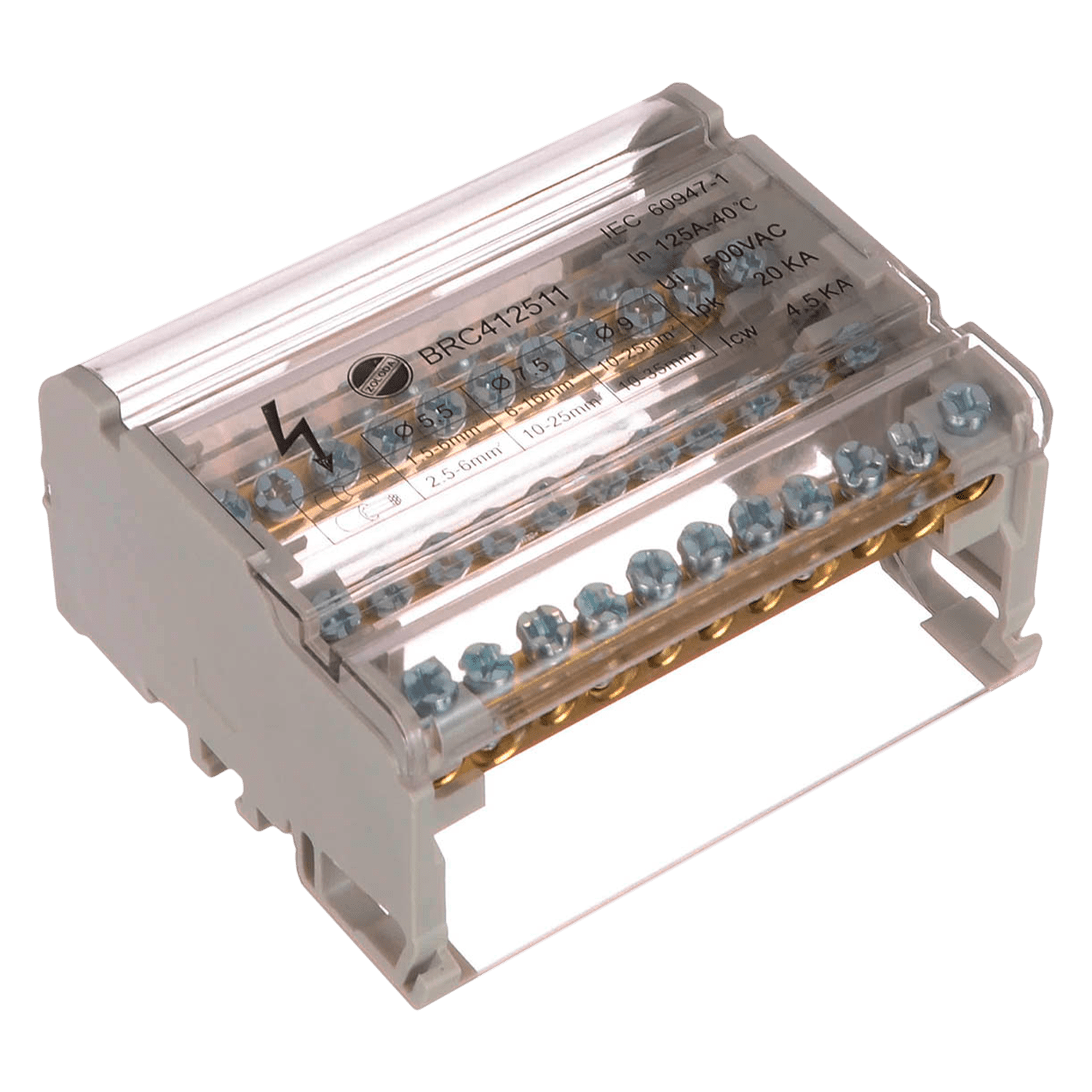 [32017] Repartidor Tetrapolar 4x11 Conexiones 125A Zoloda