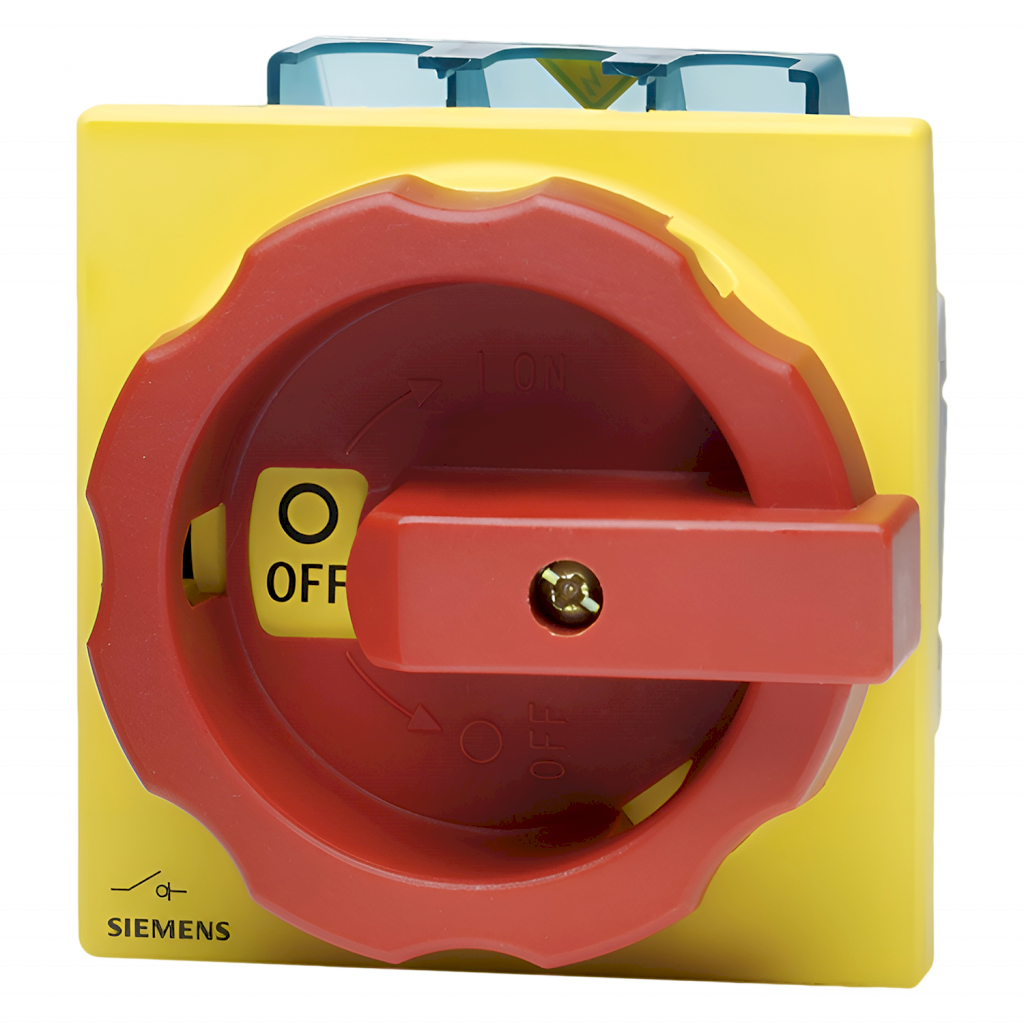 Interr. Emergencia 3P 32A 220VCA Maneta Giratoria Amarillo/Rojo Siemens