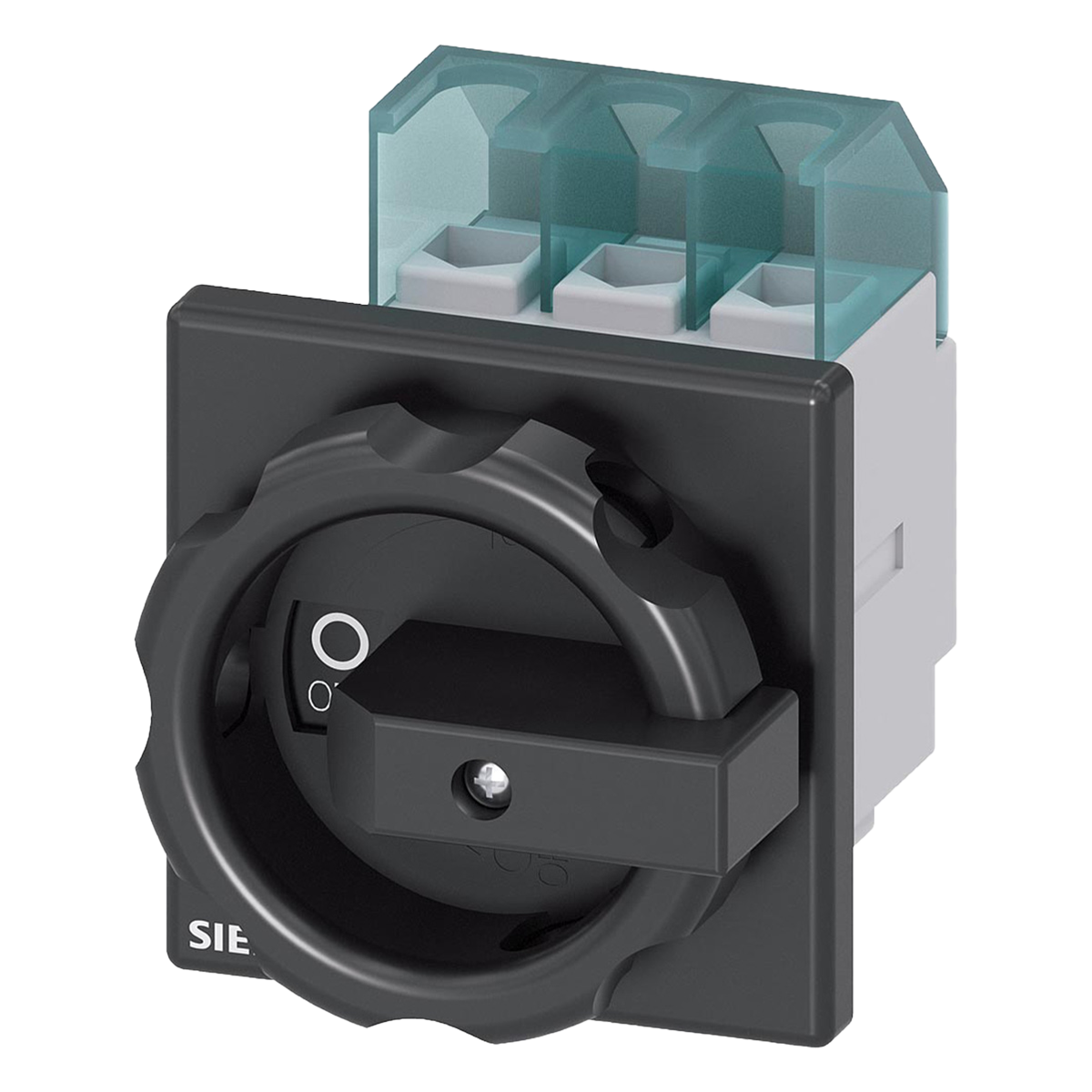 [2537] Interr. Principal 3P 25A 220/380VCA Maneta Giratoria Fijacion Frontal Negro Siemens