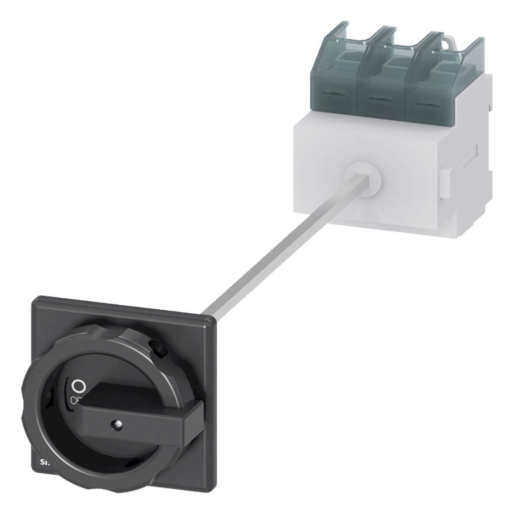 Interr. Principal 3P 100A 220/380VCA Maneta Giratoria Accionamiento en Puerta Negro Siemens