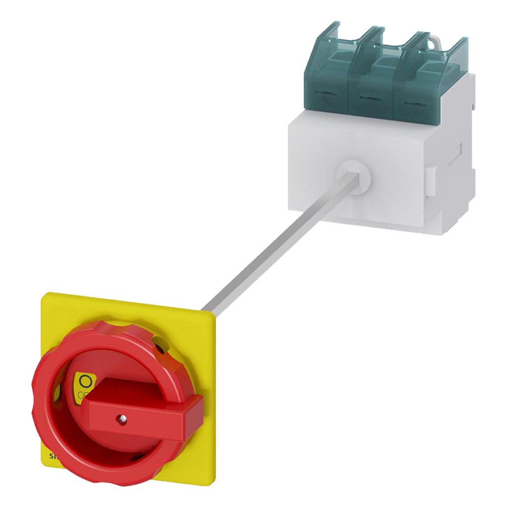 Interr. Emergencia 3P 63A 380VCA Accionamiento en Puerta Amarillo/Rojo Siemens