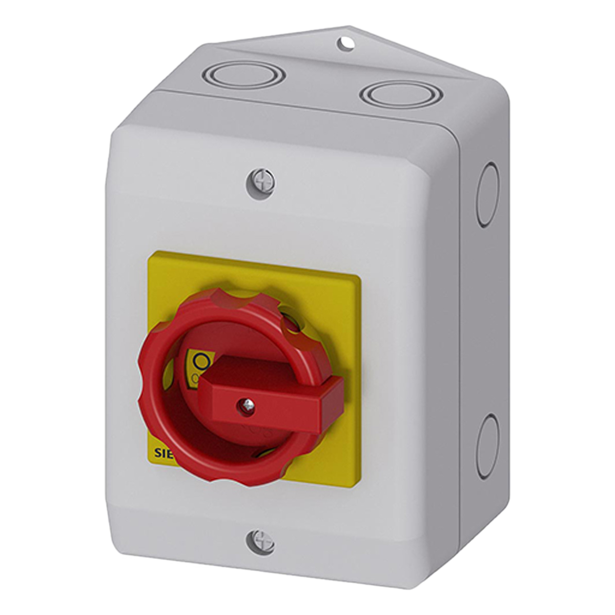 [3211] Interr. Mantenimiento 3P 25A 220/380VCA Maneta Giratoria En Caja Amarillo/Gris/Rojo Siemens