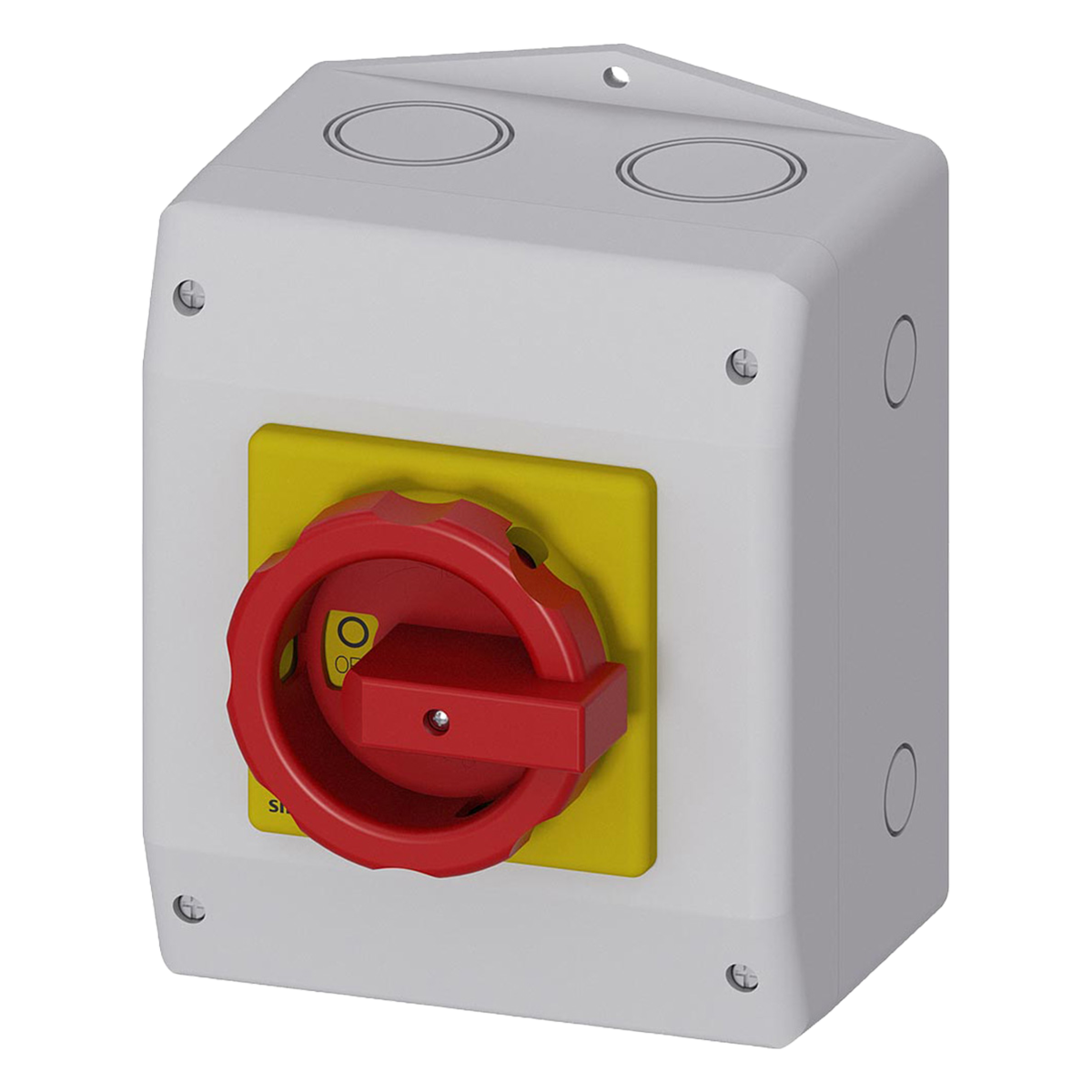 [4211] Interr. Mantenimiento 3P 63A 380VCA Maneta Giratoria En Caja Amarillo/Gris/Rojo Siemens