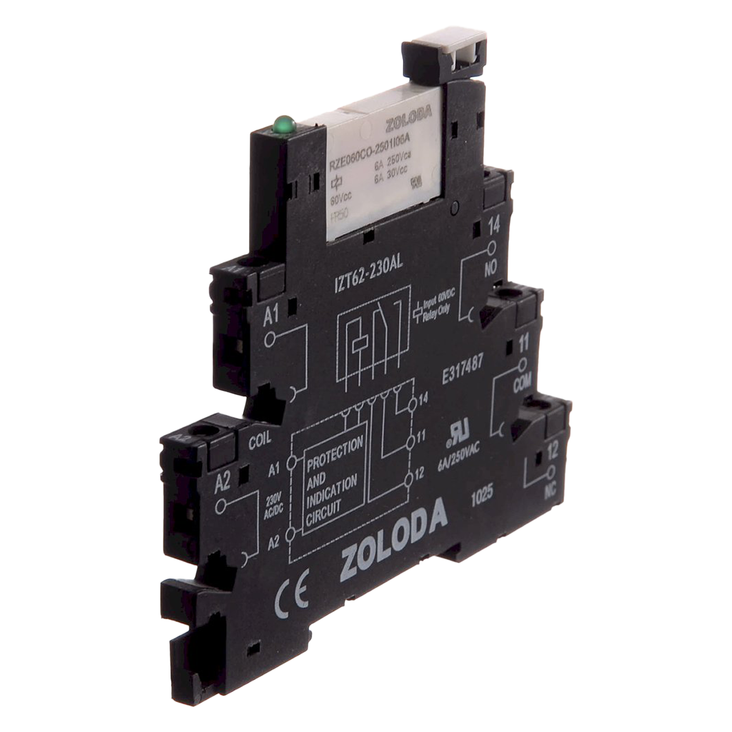 [18345] Relé PLC 1 Inversor E:230VCA/CC S:250V 6A Tornillo Zoloda