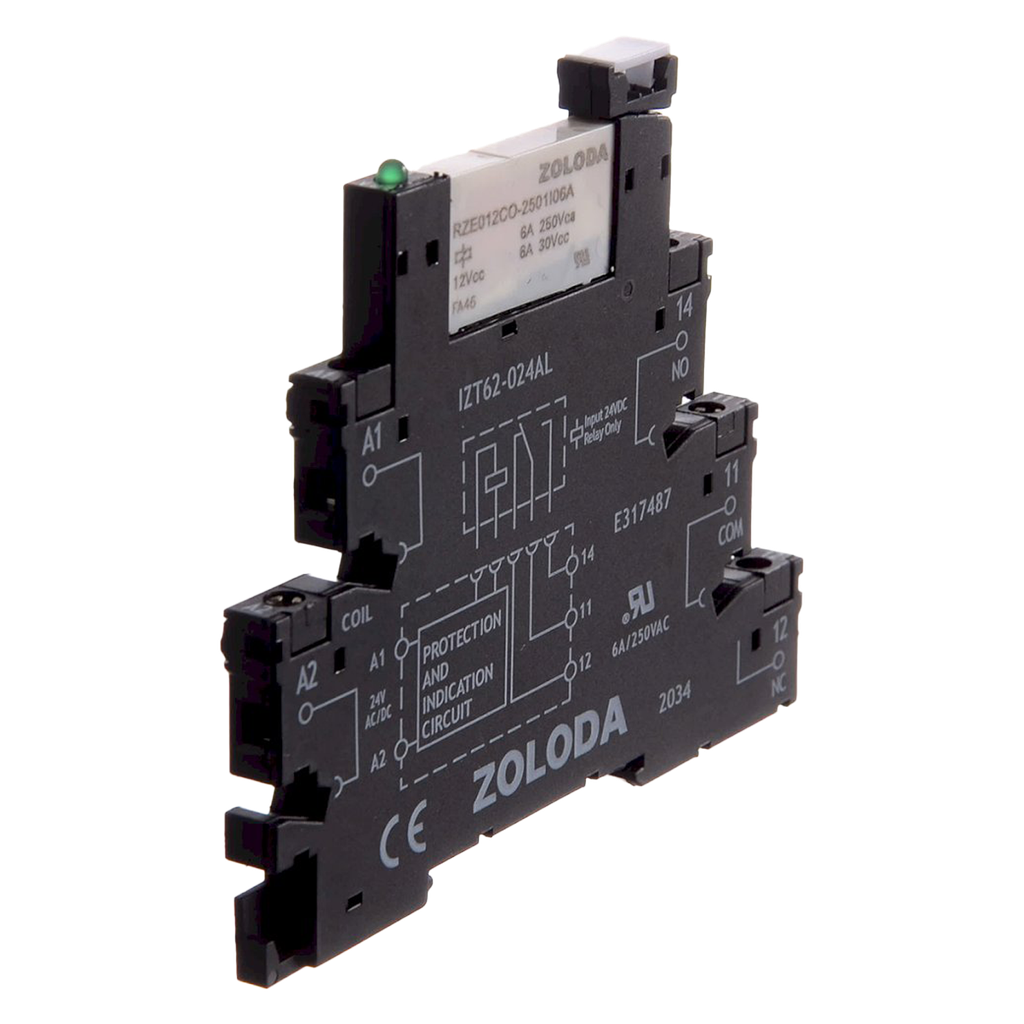 Relé PLC 1 Inversor E:12VCC Tornillo 6,2mm Zoloda