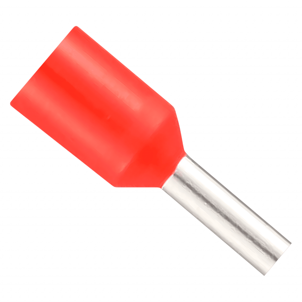 [200241] PUNTERA TUBULAR 1mm² ROJO LARGO: 6mm (x100) ZE-1-6 x 1