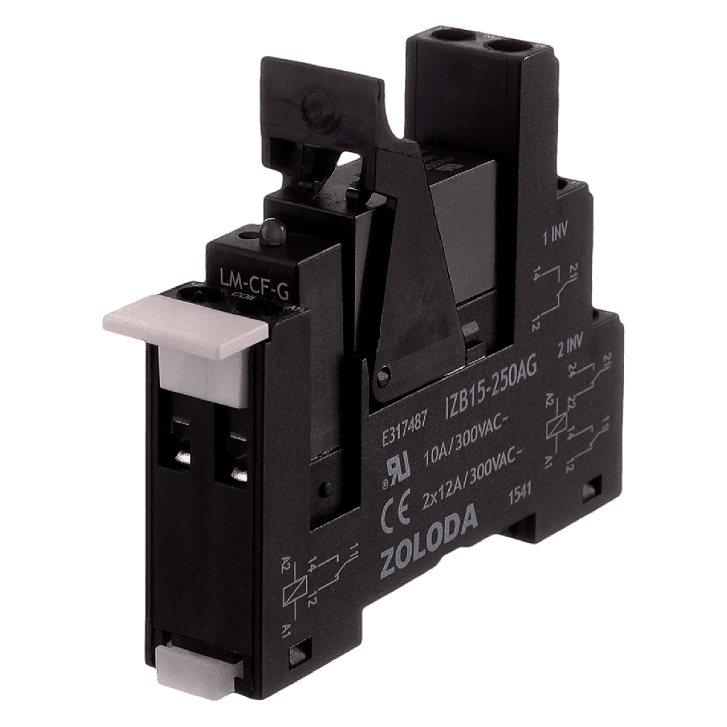 [20662] Relé PLC 2 Inversores E:24VCC S:250V 6A Tornillo 15,6mm Zoloda