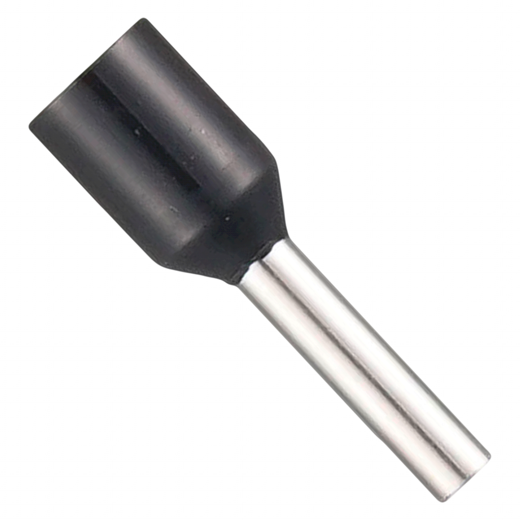 [20799] PUNTERA TUBULAR 1,50mm² NEGRO LARGO: 12mm (x100) ZE-1,5-12 x 1