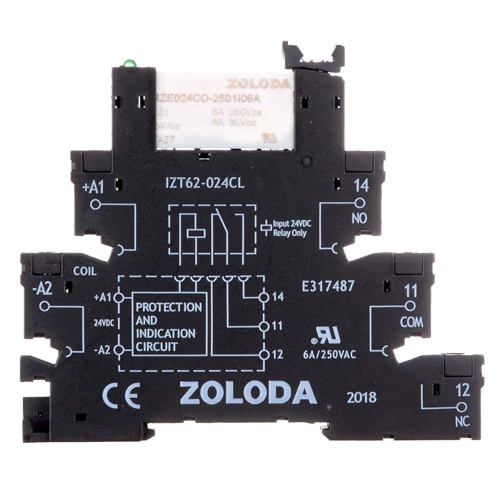 [20868] RELE PLC SIMPLE INV 6.2mm TOR E24Vcc/S250V6A +A1 IZET62-024CL-024CO-2501I06