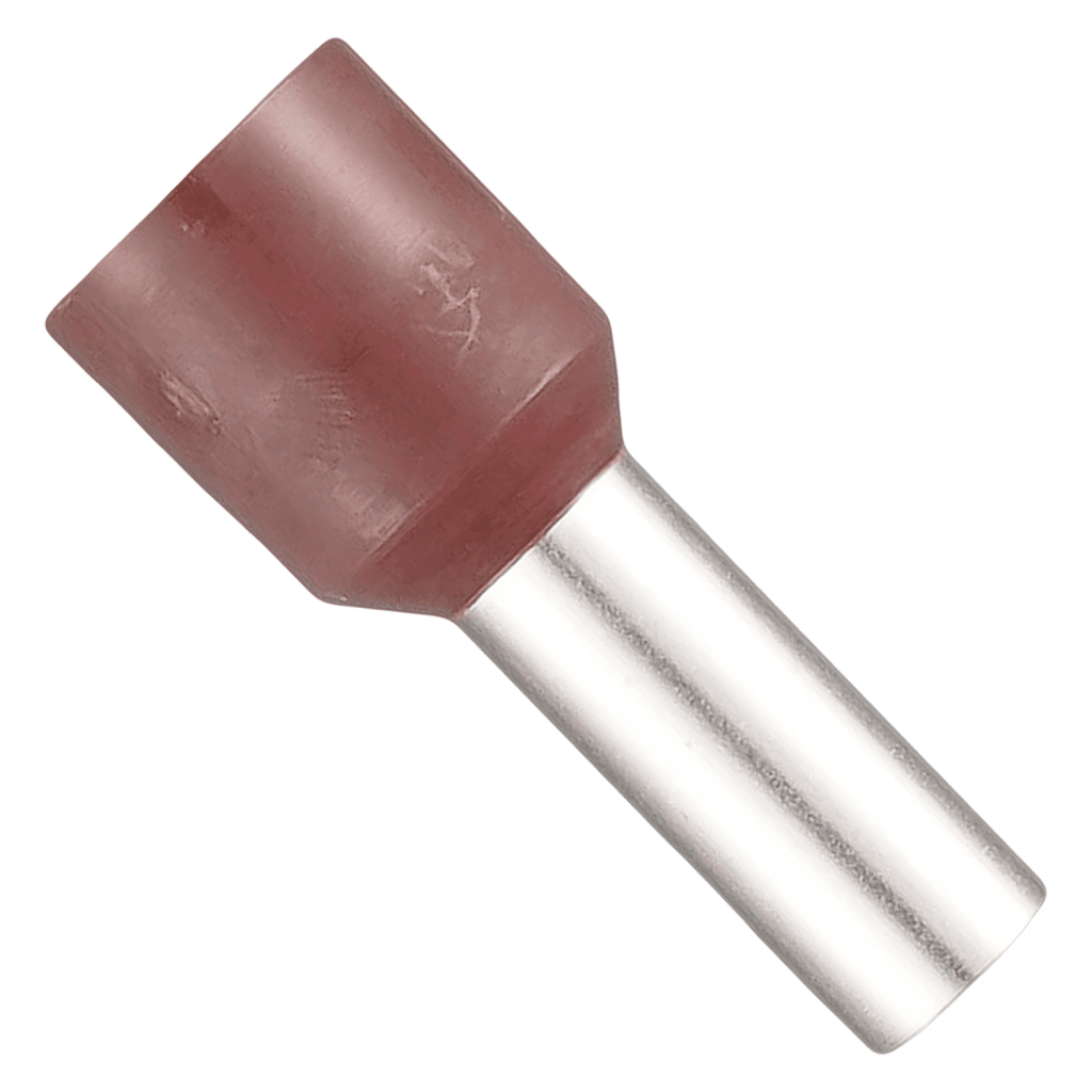 [21793] PUNTERA TUBULAR 10mm² MARRON LARGO: 12mm (x100) ZE-10-12 x 1