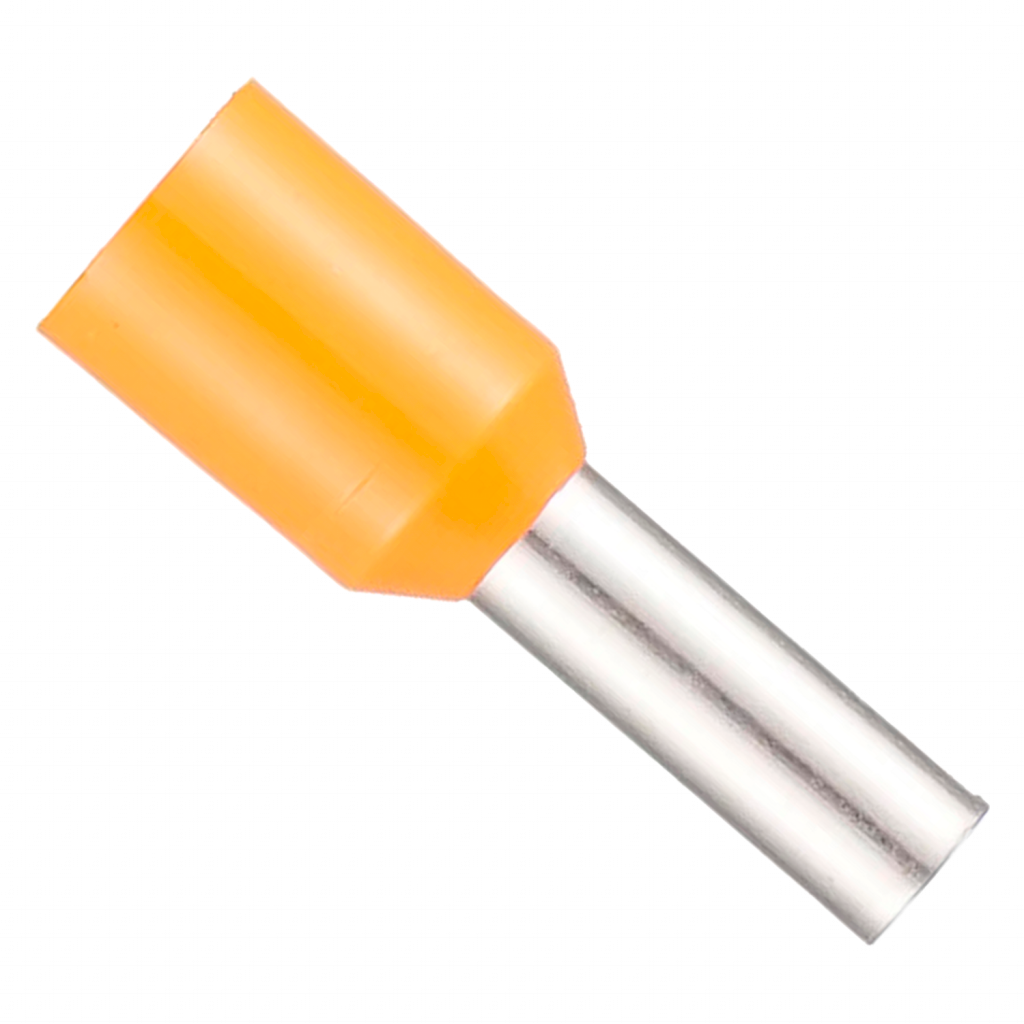 PUNTERA TUBULAR 4mm² NARANJA LARGO: 12mm (x100) ZE-4-12 x 1