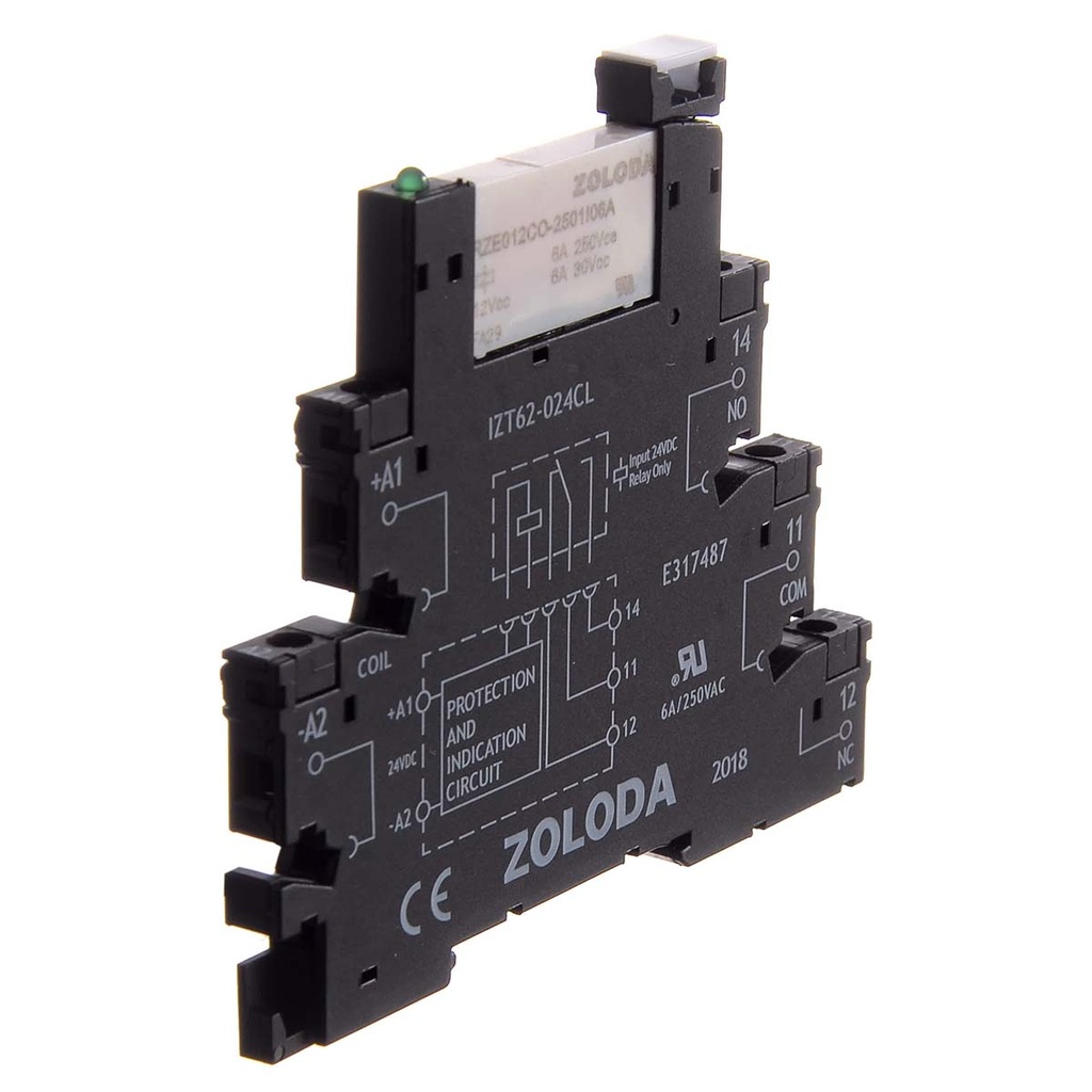 [24219] Relé PLC 1 Inversor E:12VCC S:250V Tornillo 6,2mm Zoloda