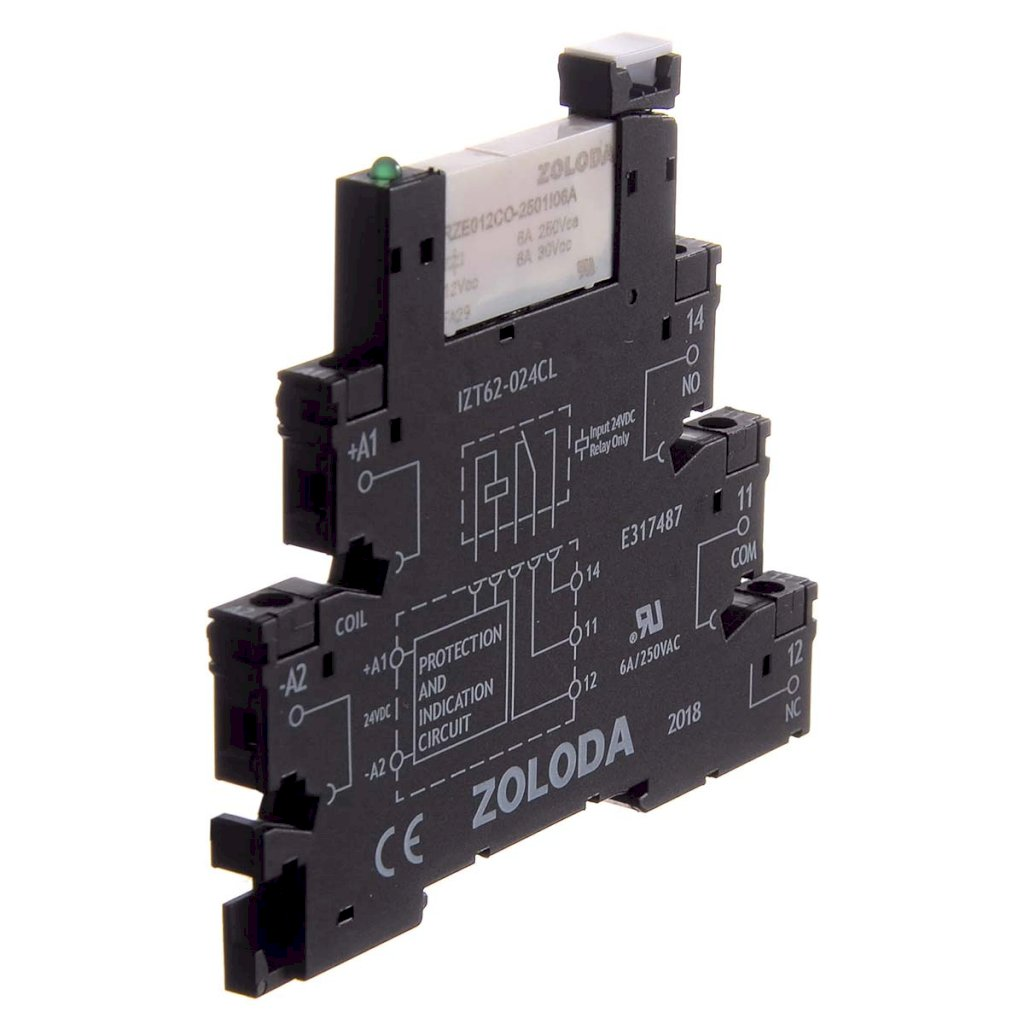 [24219] Relé PLC 1 Inversor E:12VCC S:250V Tornillo 6,2mm Zoloda