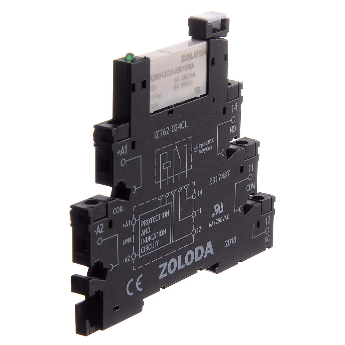 Relé PLC 1 Inversor E:12VCC S:250V Tornillo 6,2mm Zoloda
