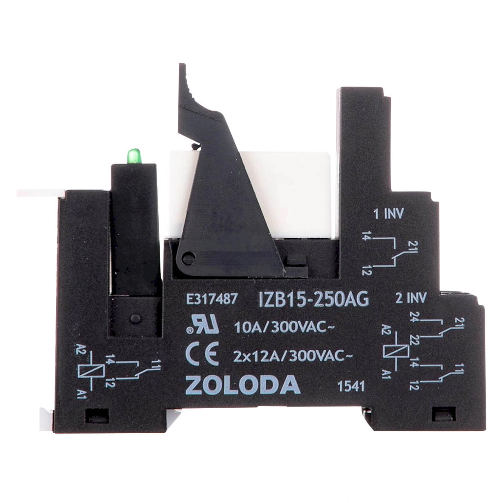 [26192] Relé PLC 2 Inversores E:24VCC S:250V 8A Tornillo 15,6mm Zoloda