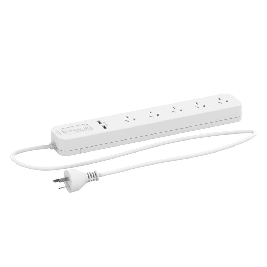 [32170] ZAPATILLA 5 TOMAS 2P+T 10A+ 2 USB 5V 1A Y 2A CABLE 3MT WDA42523