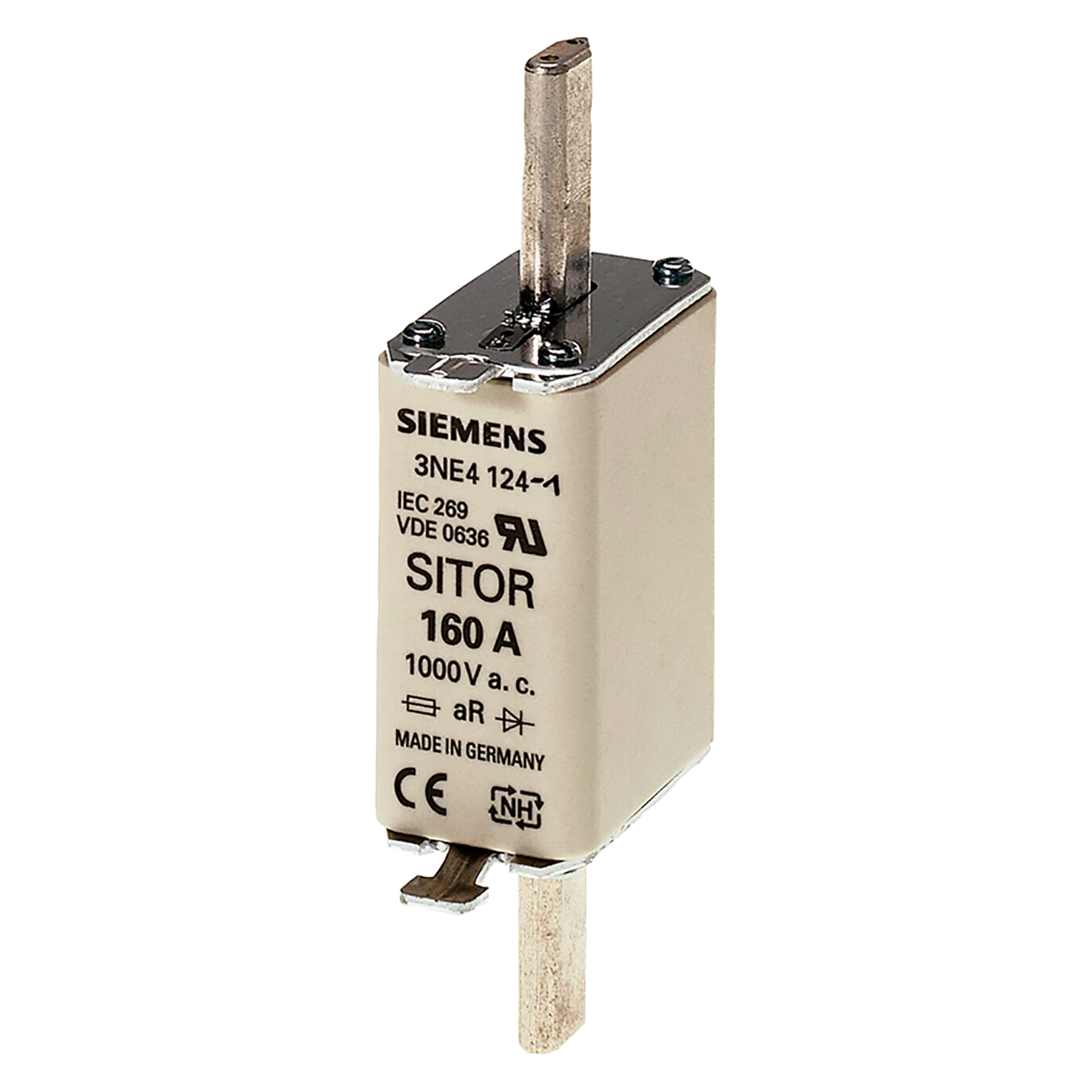 Fusible Cerámica Ultra Rápido Ar NH T0 160A 1000V Siemens