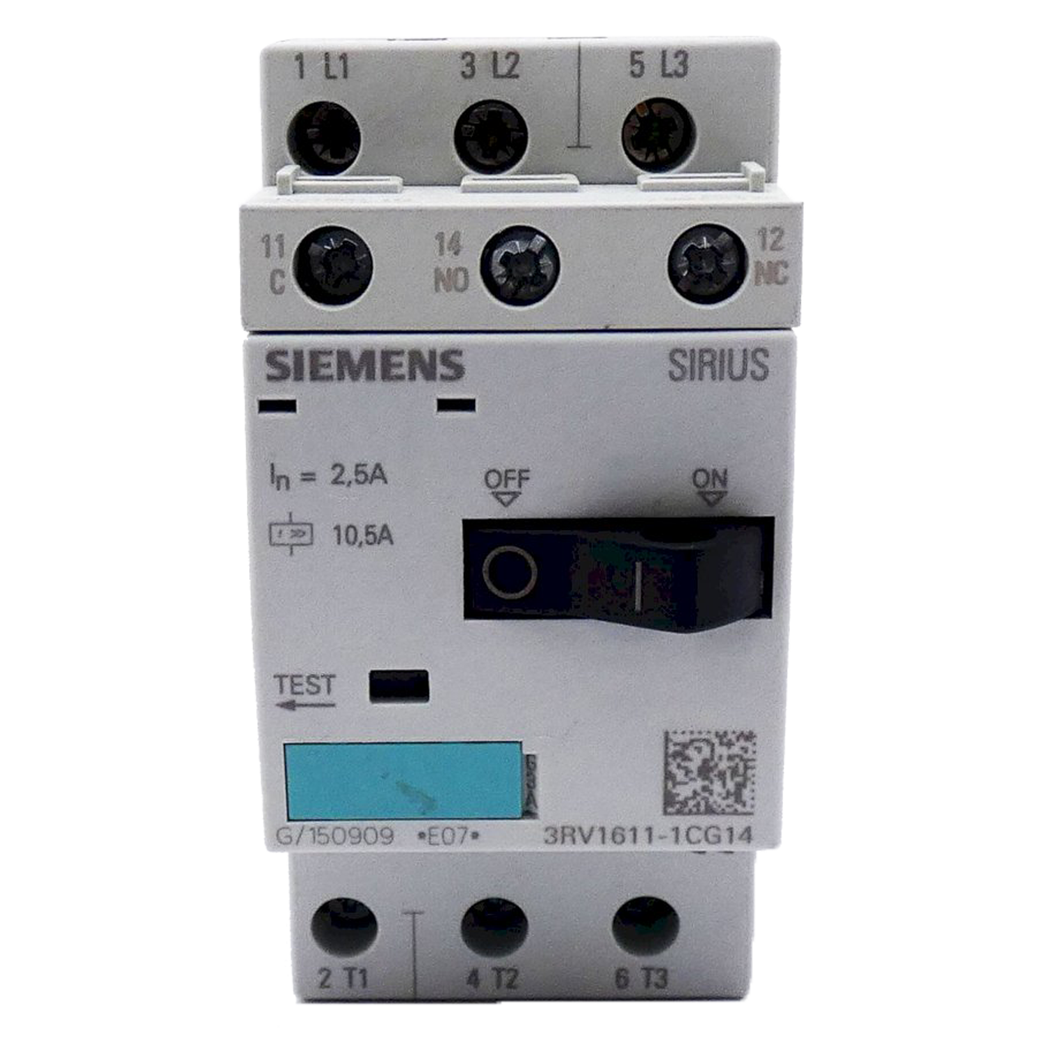 [14919] Guardamotor Magnetotérmico 3RV1 S00 2,5A 50kA Siemens