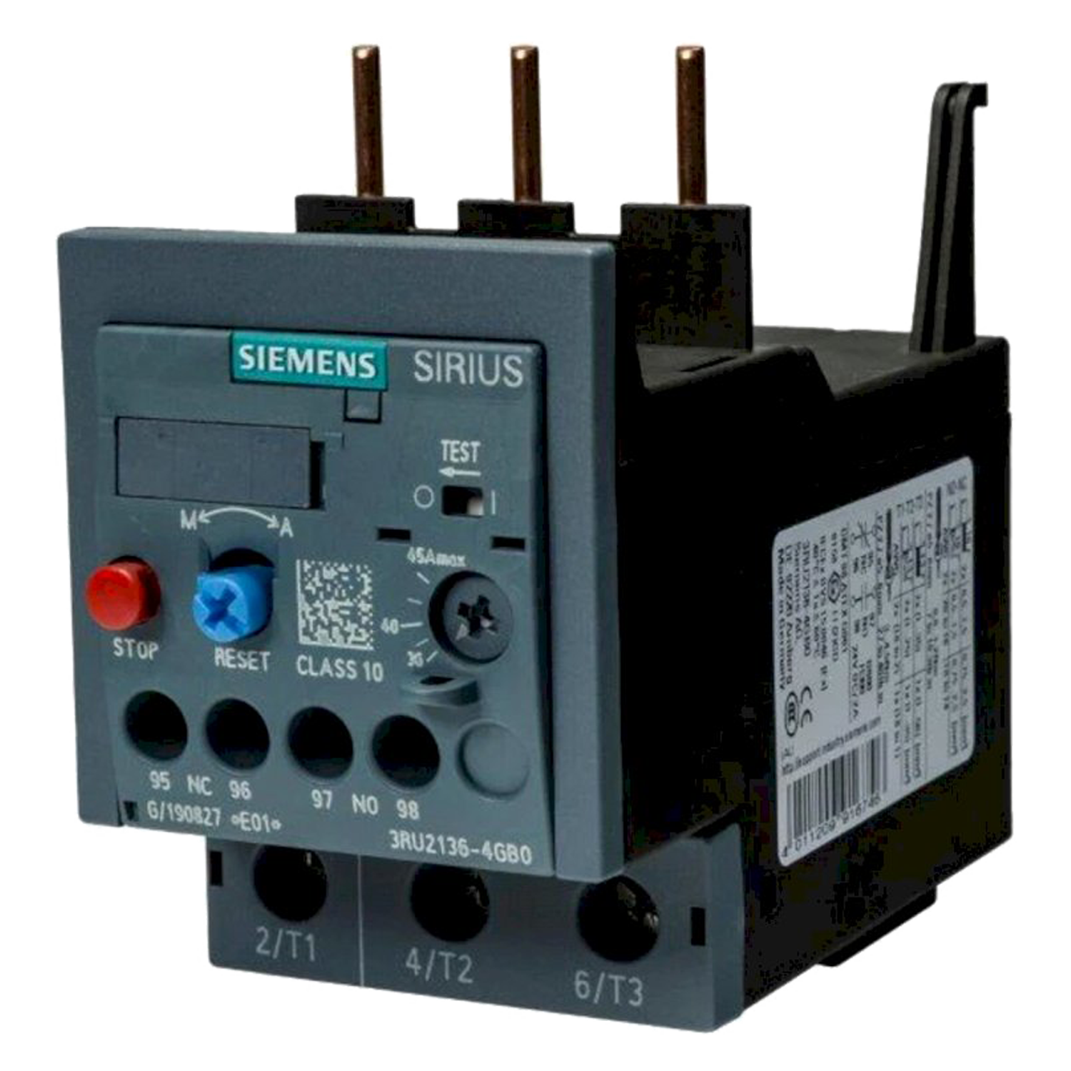 [25528] Relé Térmico 3P 690VCA 45A Rango Ajuste 36-45A Protección T Siemens