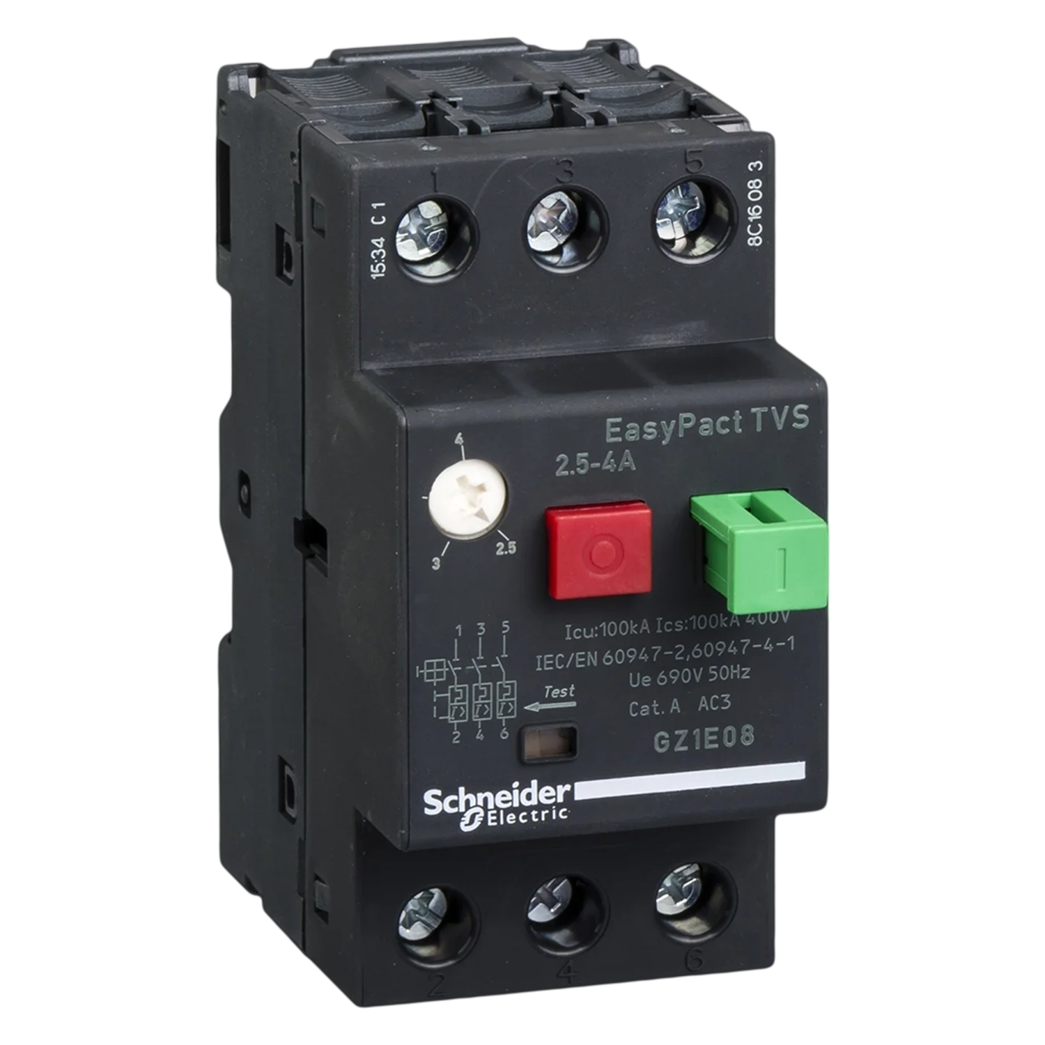 Guardamotor Magnetotérmico GZ1 2,5-4A 100kA Schneider Electric