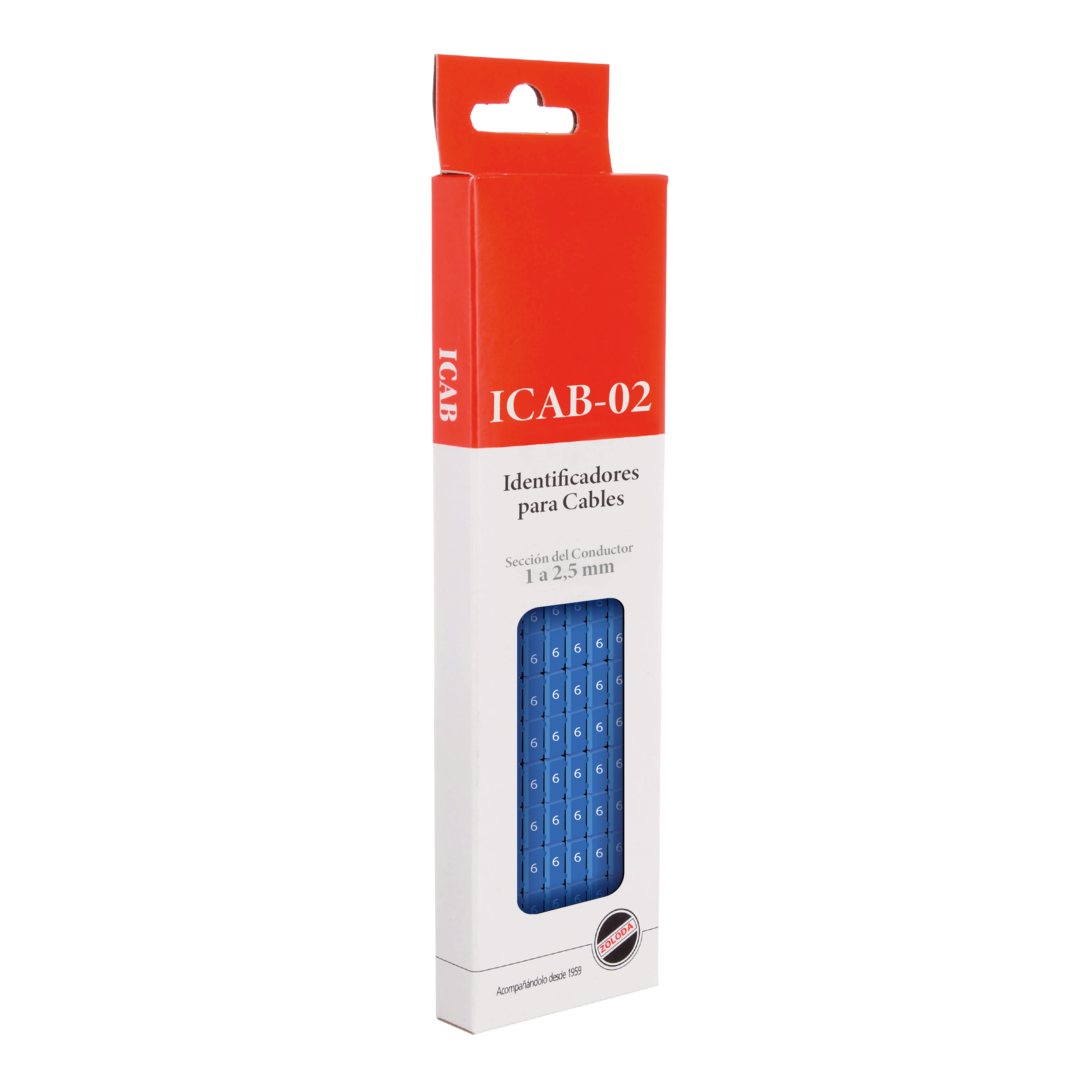[32321] Identificadores P/Cable 1-2,5mm2 Celeste Número 6 Zoloda