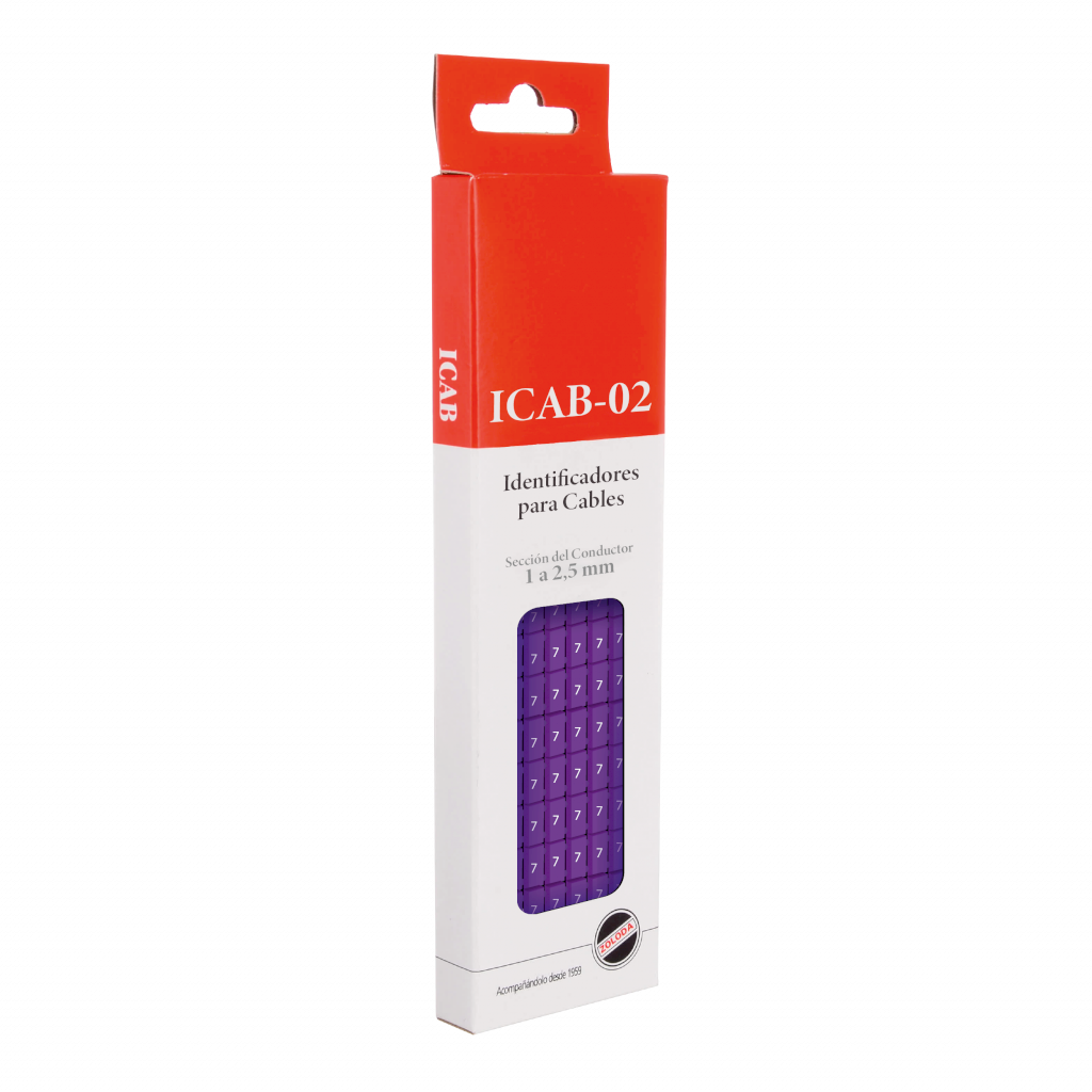 IDENTIFICADOR PARA CABLE DE 1 A 2.5mm Nº7 VIOLETA 160.137