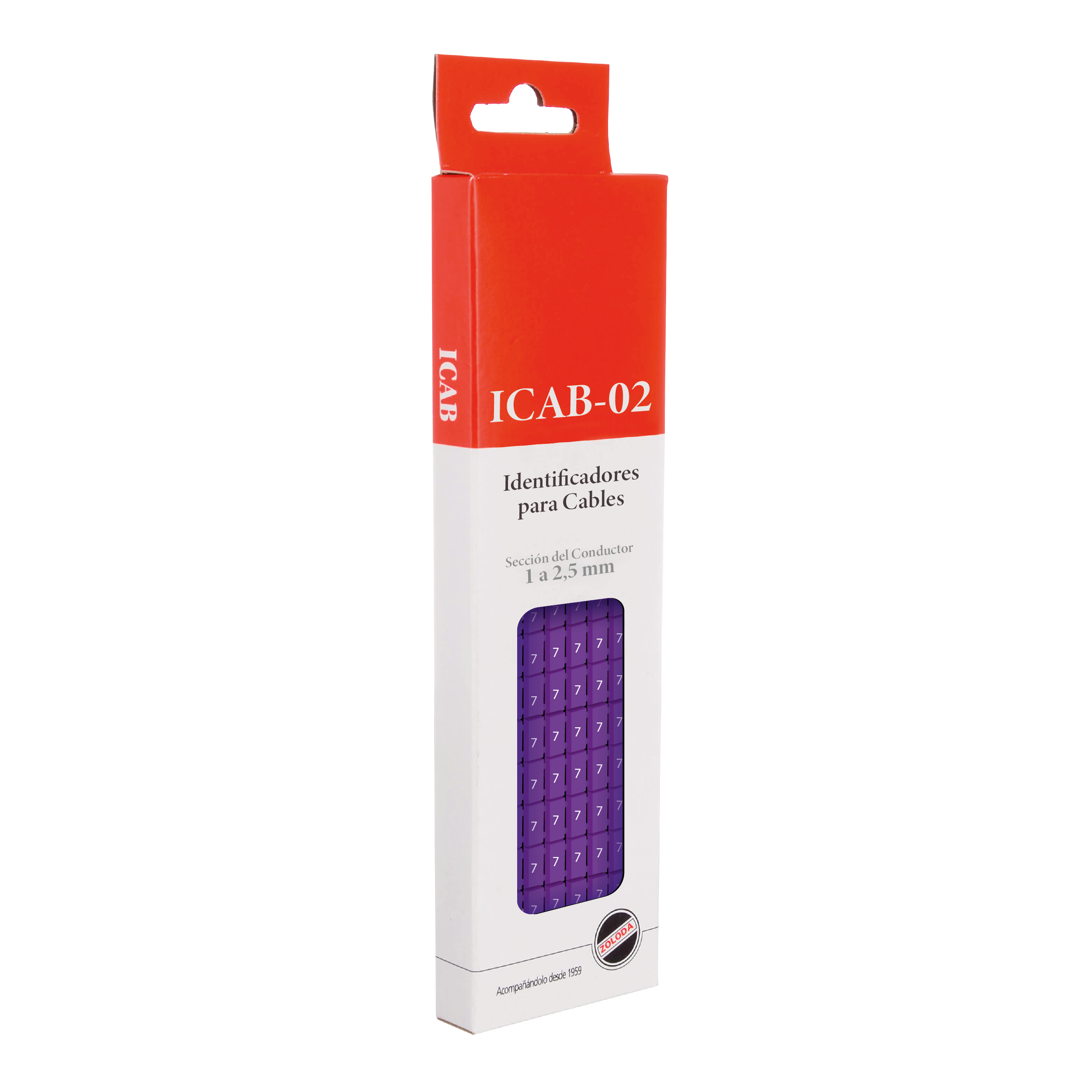 [32322] Identificadores P/Cable 1-2,5mm2 Violeta Número 7 Zoloda