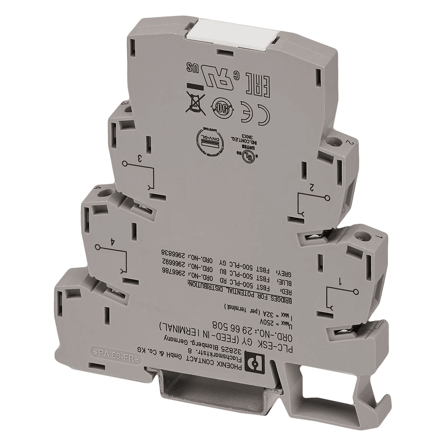 [10860] Borne de Alimentación 32A P/Puente Borne-Relé Phoenix Contact