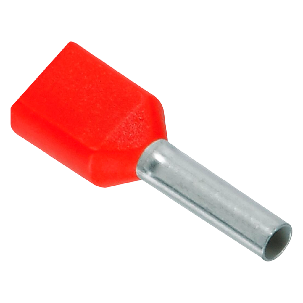 [12312] Puntera Tubular Doble 1,00mm2 x100u Rojas Phoenix Contact