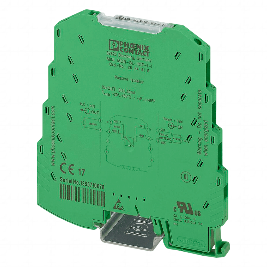 [5113] SEPARADOR PASIVO MINI DE 1 CANAL P/SEPARAC. GALV MINI MCR-SL-1CP-I-I