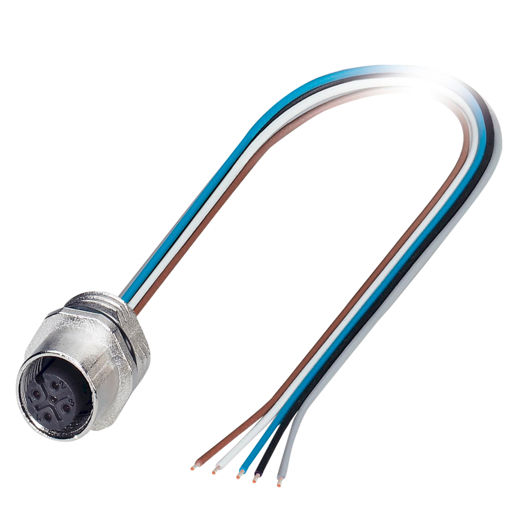 CONECTOR M12 5P HEMBRA CHASIS CABLE 0.5m PG9 1671108