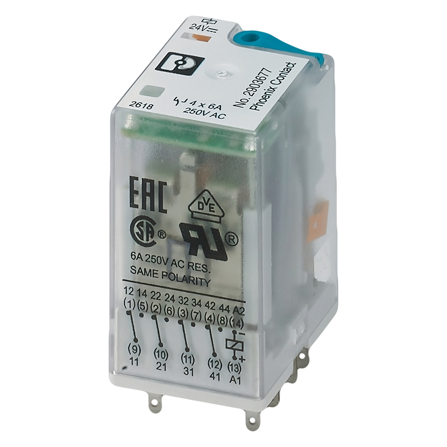 [21769] Relé IR  4 Inversores 6A RIF 24VCC C/Led Phoenix Contact