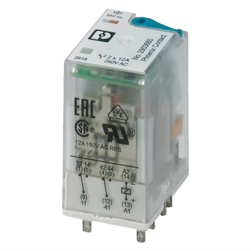 [21968] Relé Ir 2 Inversores RIF 24VCC 10A C/Led Phoenix Contact