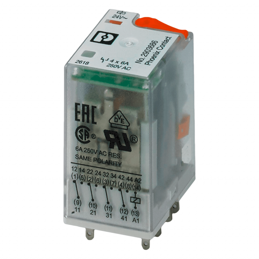 RELE IR 4 INVERSORES C/LED 24 VAC 10AMP RIF REL-IR4/L- 24AC/4X21