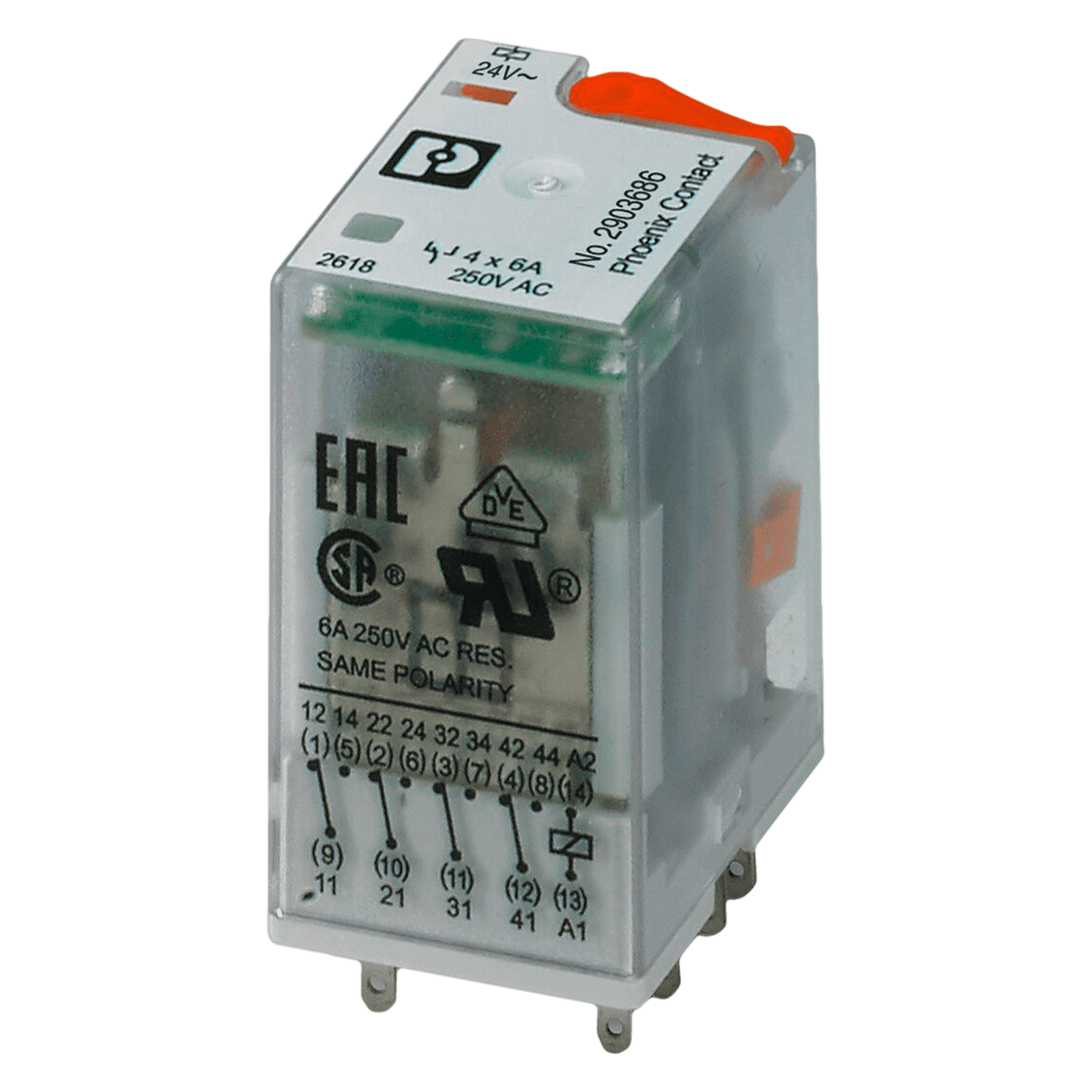 [21972] Relé IR  4 Inversores RIF 24VCA 10A C/Led Phoenix Contact