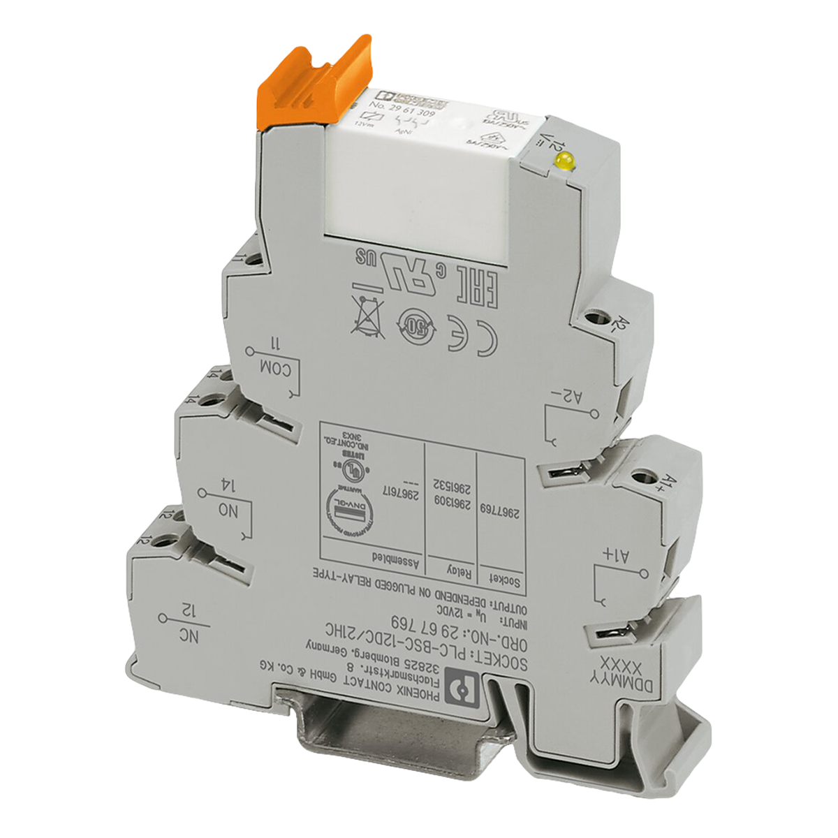 Relé PLC 1 Inversor C/Led Hi-Curr 12VCC 10A Phoenix Contact